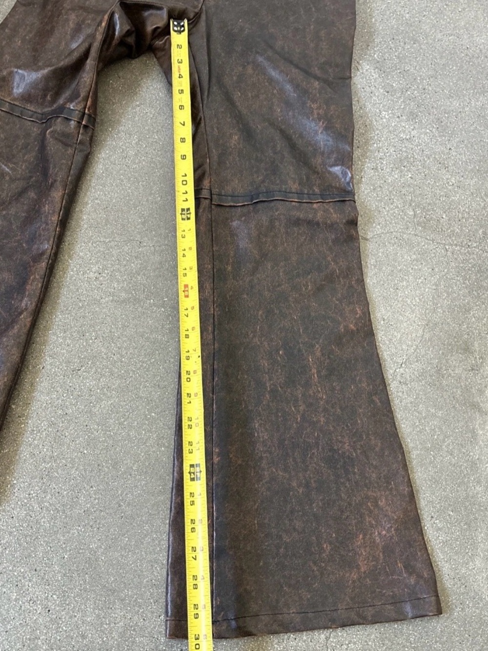 Alberto Makali Brown Faux Leather Flare Pants - Picture 6 of 12